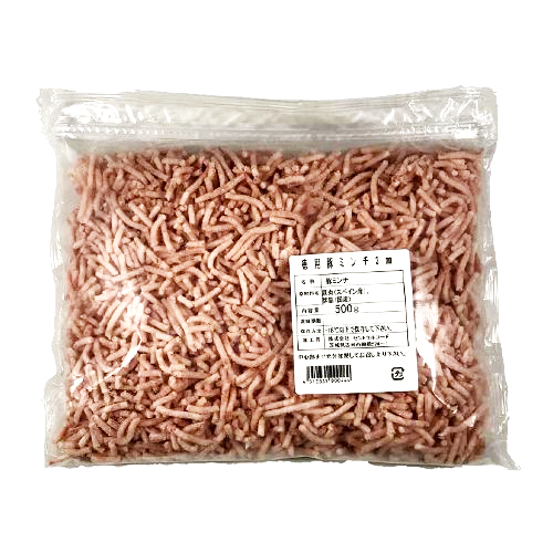 【業務用】輸入原料　徳用豚ミンチ 3mm (ジップ付)　500g