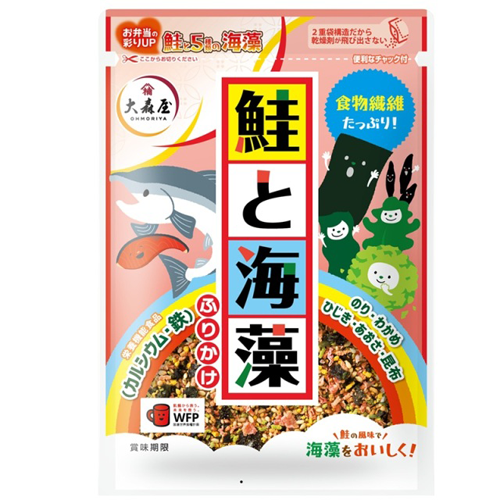 大森屋 鮭と海藻 ふりかけ 栄養機能食品 (カルシウム・鉄) 鮭と5種類の海藻 18g