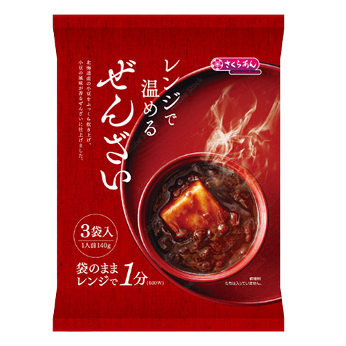 谷尾食糧 さくらあん レンジで温めるぜんざい 3袋入(140g×3)