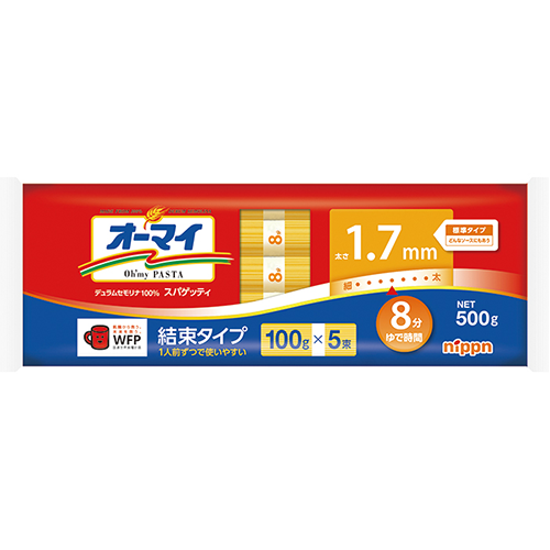 ニップン オーマイスパゲッティ結束タイプ太さ1.7mm 500g