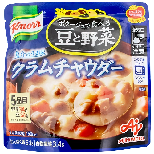 味の素 ポタージュで食べる豆と野菜 クラムチャウダー 180g