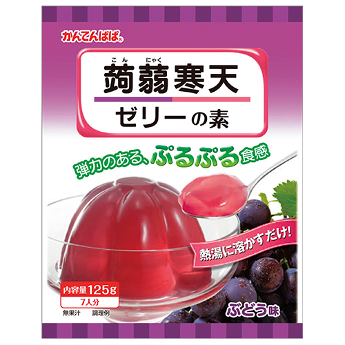 伊那食品工業 かんてんぱぱ蒟蒻寒天ゼリーの素ぶどう味 125g
