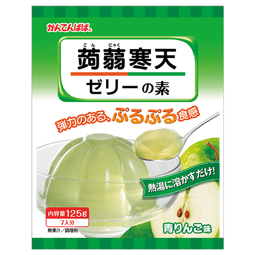 伊那食品工業 かんてんぱぱ蒟蒻寒天ゼリーの素青りんご味 125g
