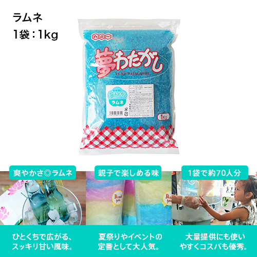 【業務用】 ハニー 夢わたがし ラムネ 1kg