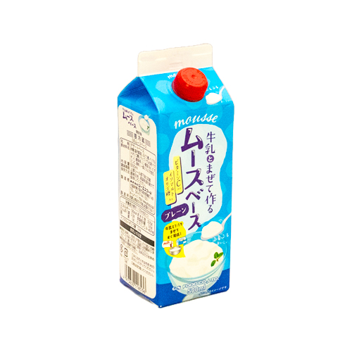【業務用】ジーエスフード 牛乳とまぜて作るムースベース プレーン 500ml