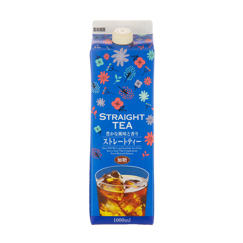 【季節限定】 ジーエスフード ストレートティー 加糖 1000ml