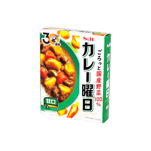 ヱスビー食品 ごろっと国産野菜100%カレー曜日甘口 230g