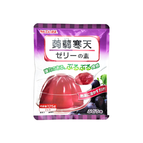 伊那食品工業 かんてんぱぱ蒟蒻寒天ゼリーの素ぶどう味 125g