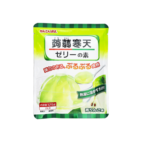 伊那食品工業 かんてんぱぱ蒟蒻寒天ゼリーの素青りんご味 125g