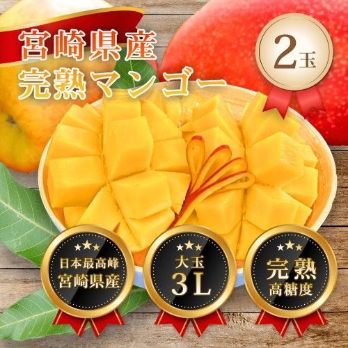 宮崎県産 完熟マンゴー 3L×2玉 大玉