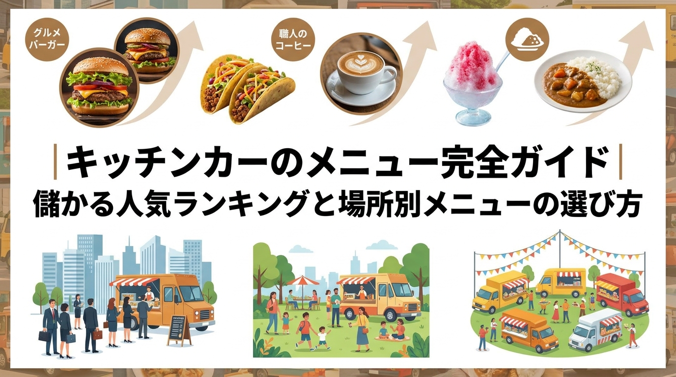 キッチンカーのメニュー完全ガイド｜儲かる人気ランキングと場所別メニューの選び方