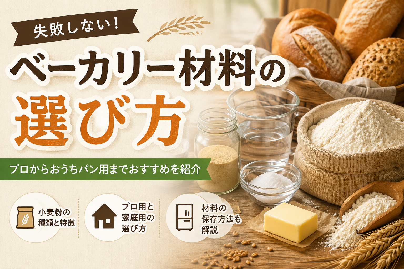 ベーカリー材料の選び方｜プロからおうちパン用までおすすめを紹介