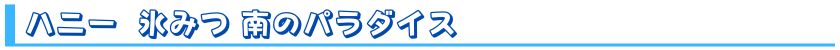 ハニー 氷みつ 南のパラダイス