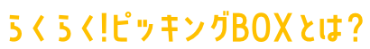 ぴったり!ピッキングBOXとは？